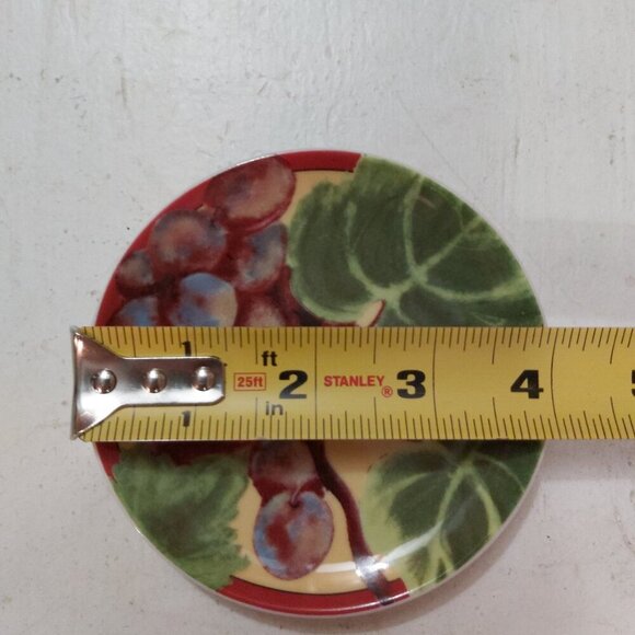 Set of 4 BIA Vendange Saucer Plates with Grape Leaf Motif - Picture 7 of 8